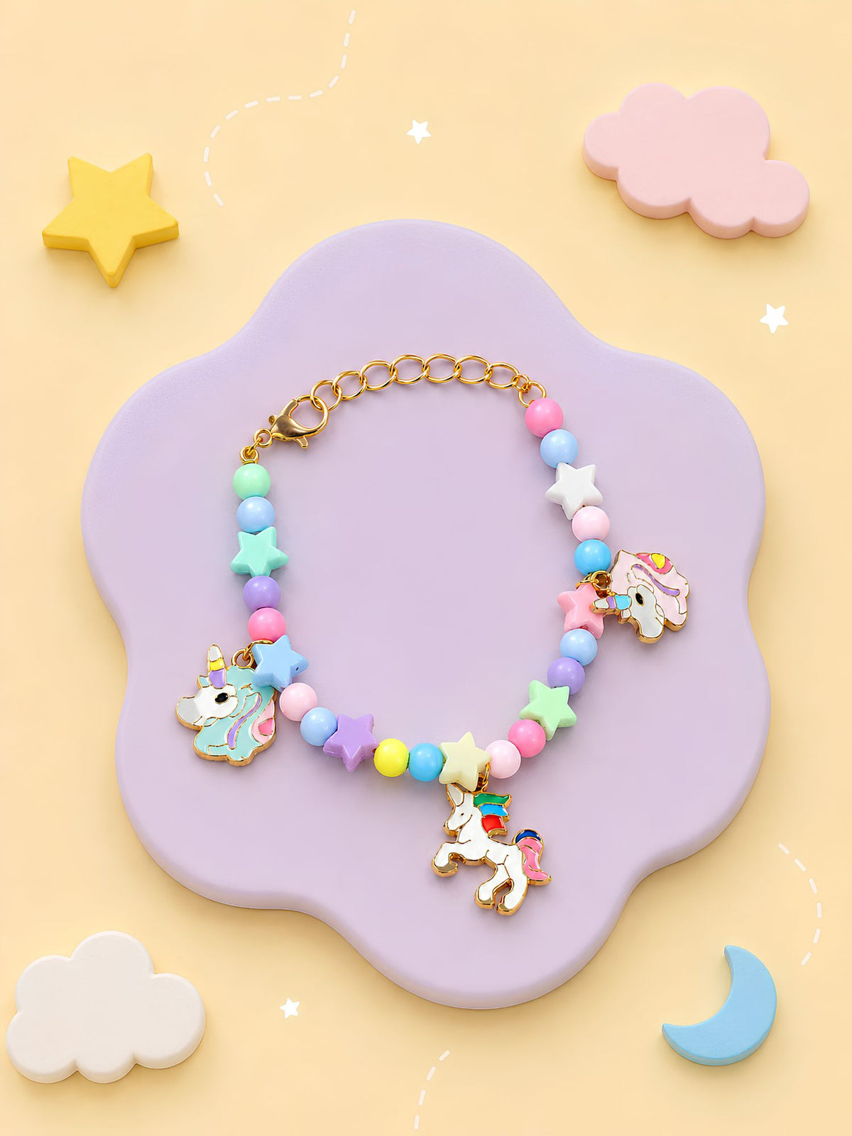 Unicorn charm beaded bracelet Rakhi, 