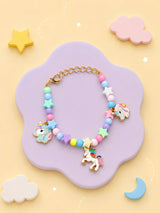 Unicorn charm beaded bracelet Rakhi, 