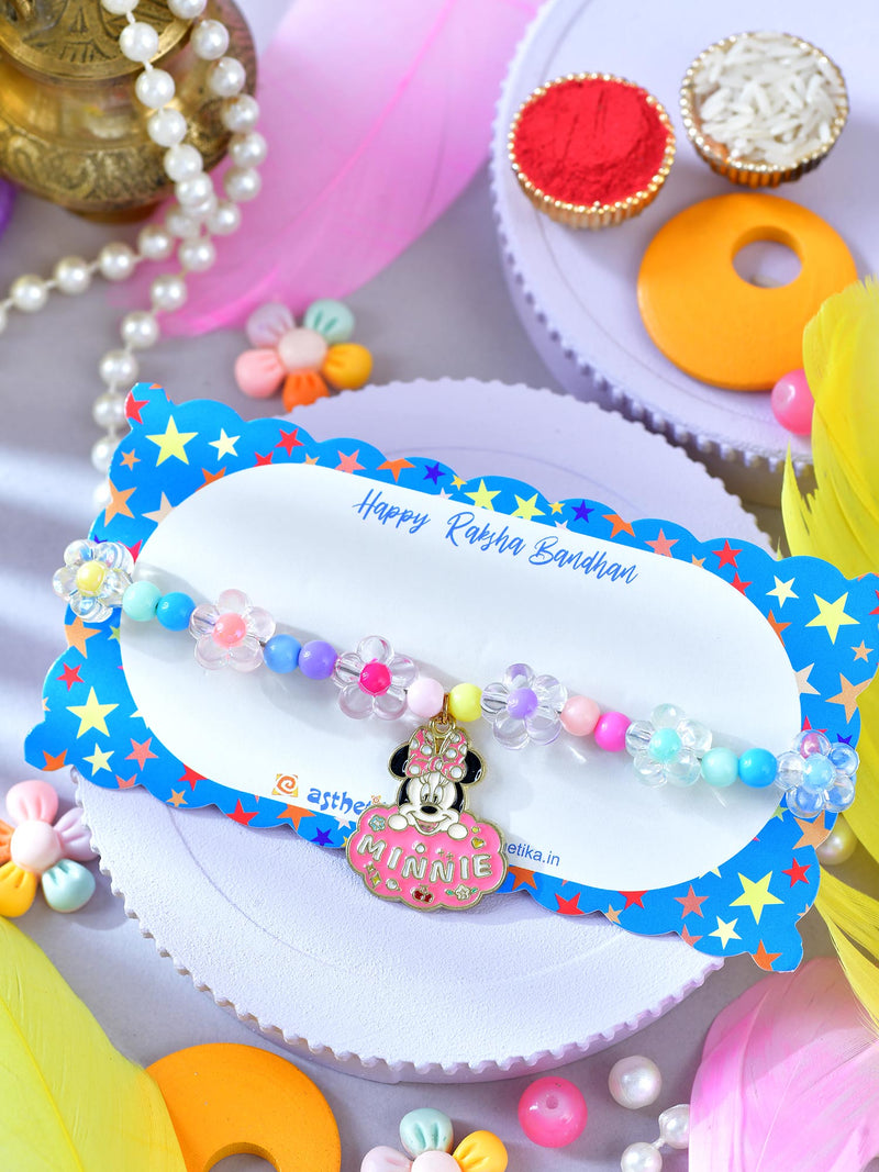 Asthetika cartoon mouse beaded bracelet Rakhi in packaging