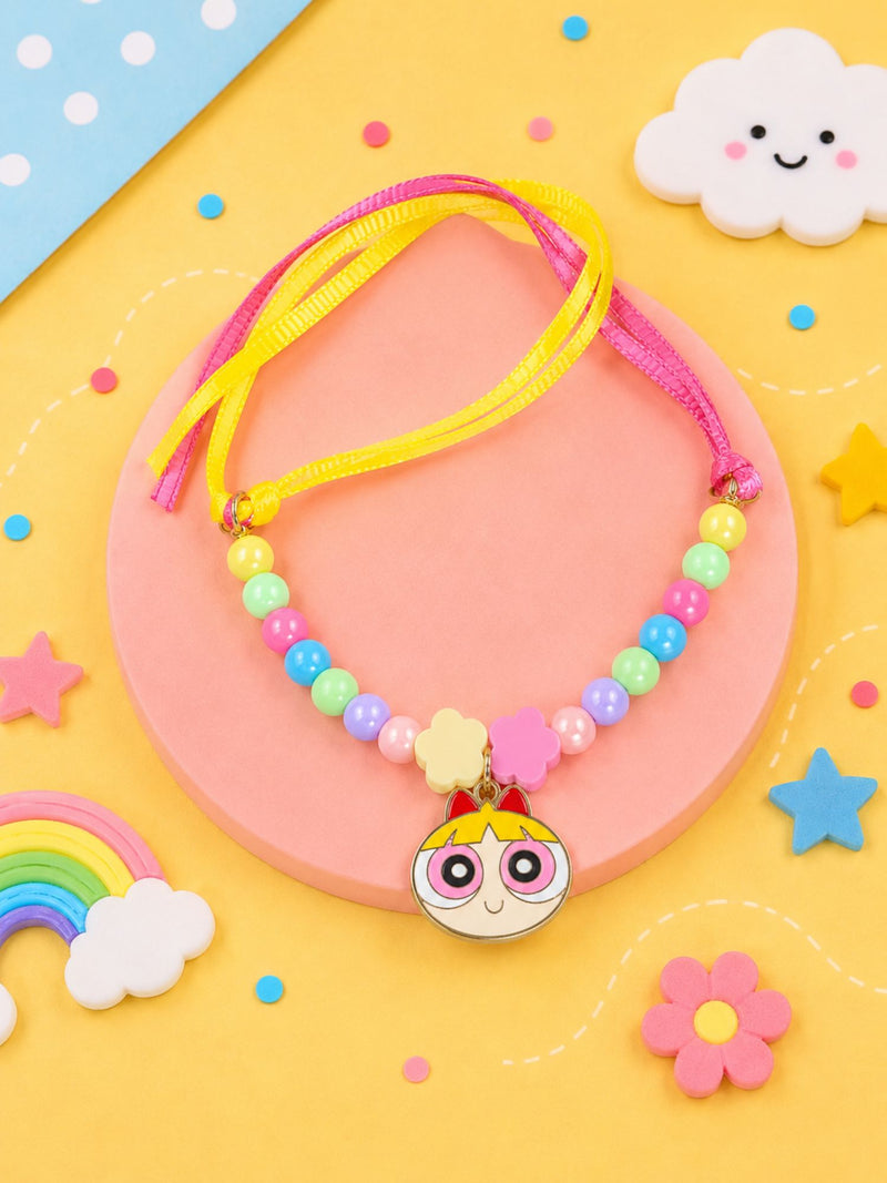 Super Girl charm Rakhi with beads and metal charm, 