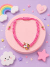 Unicorn charm bracelet Rakhi on a drawstring band, 