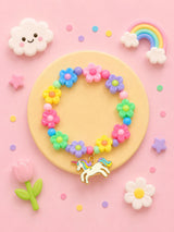 Unicorn floral beaded bracelet Rakhi, 