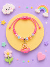 Teddy charm bracelet Rakhi on a drawstring band, 