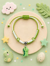 Dinosaur bracelet Rakhi with metal charm, 