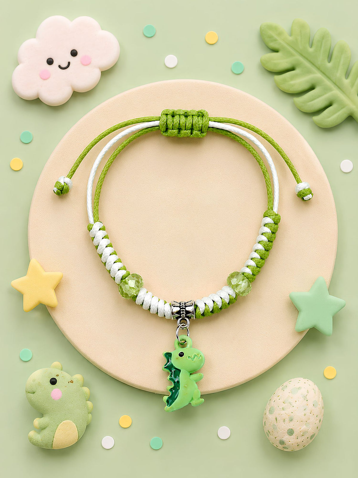 Dinosaur bracelet Rakhi with metal charm, 