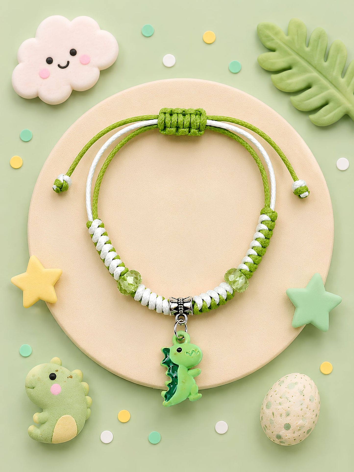 Dinosaur bracelet Rakhi with metal charm, 