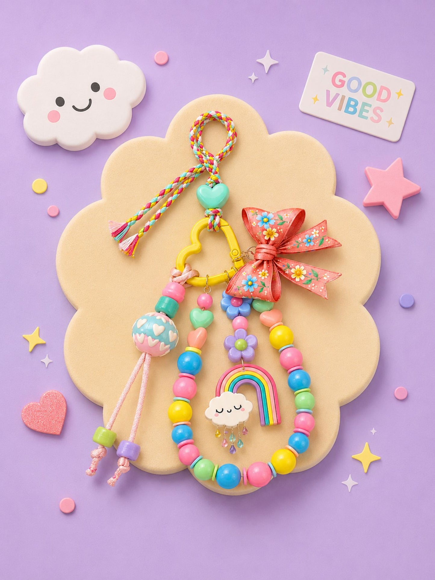Coquette beaded bag charm Rakhi, 
