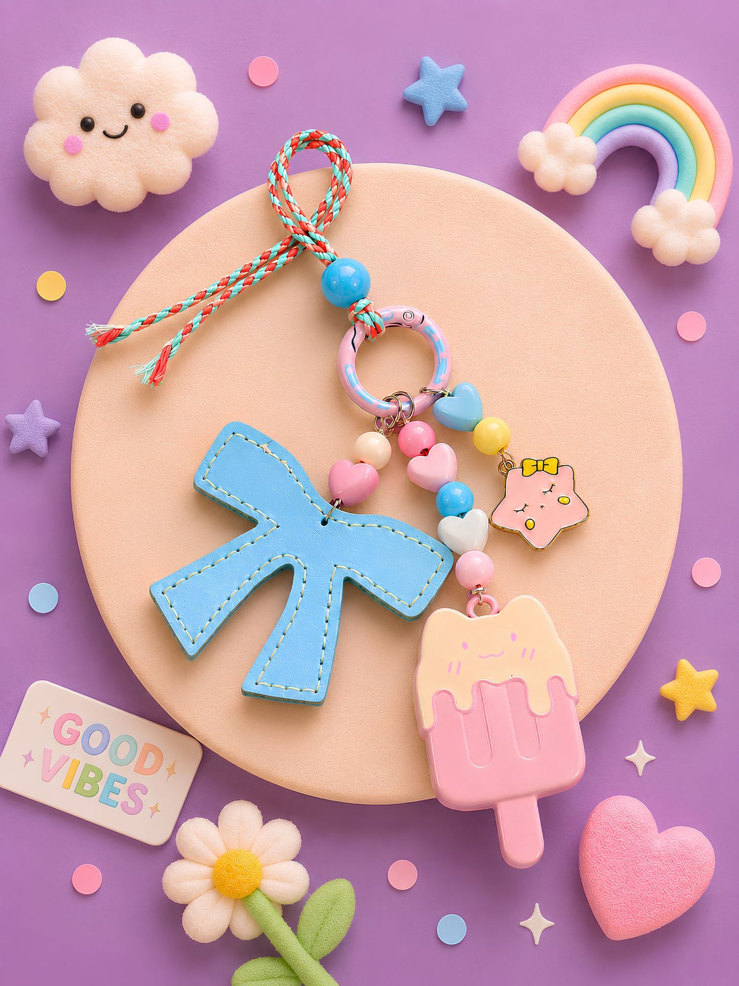 Coquette ice-cream bag charm Rakhi, 