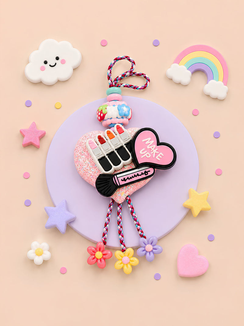 Make Up charm Rakhi with beads and metal charm, 