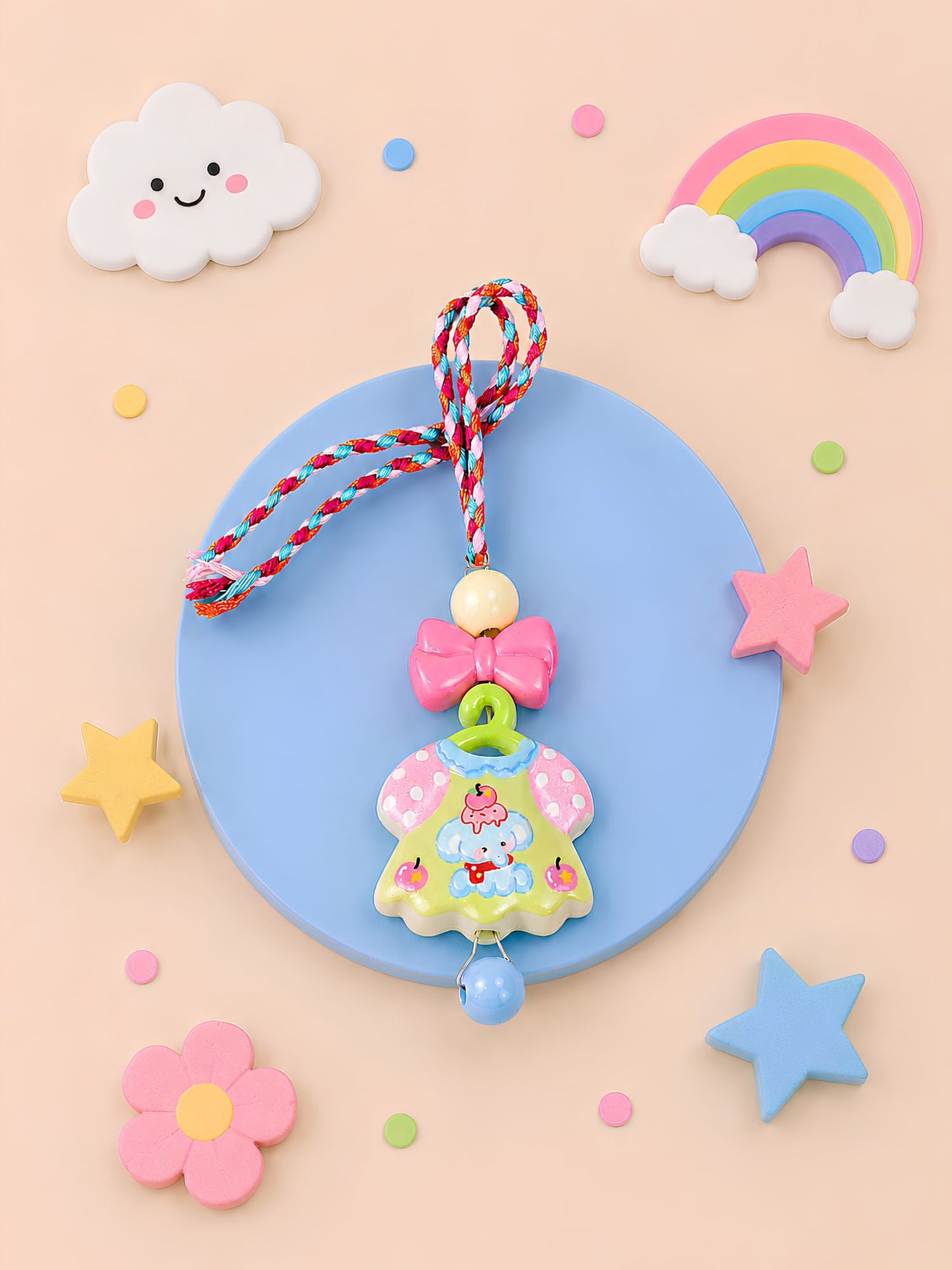 New Born Rakhi with beads and metal charm, 
