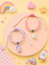Set of 2 rabbit charm bracelet Rakhis, 