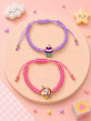 Set of 2 cupcake and unicorn charm bracelet Rakhis, 