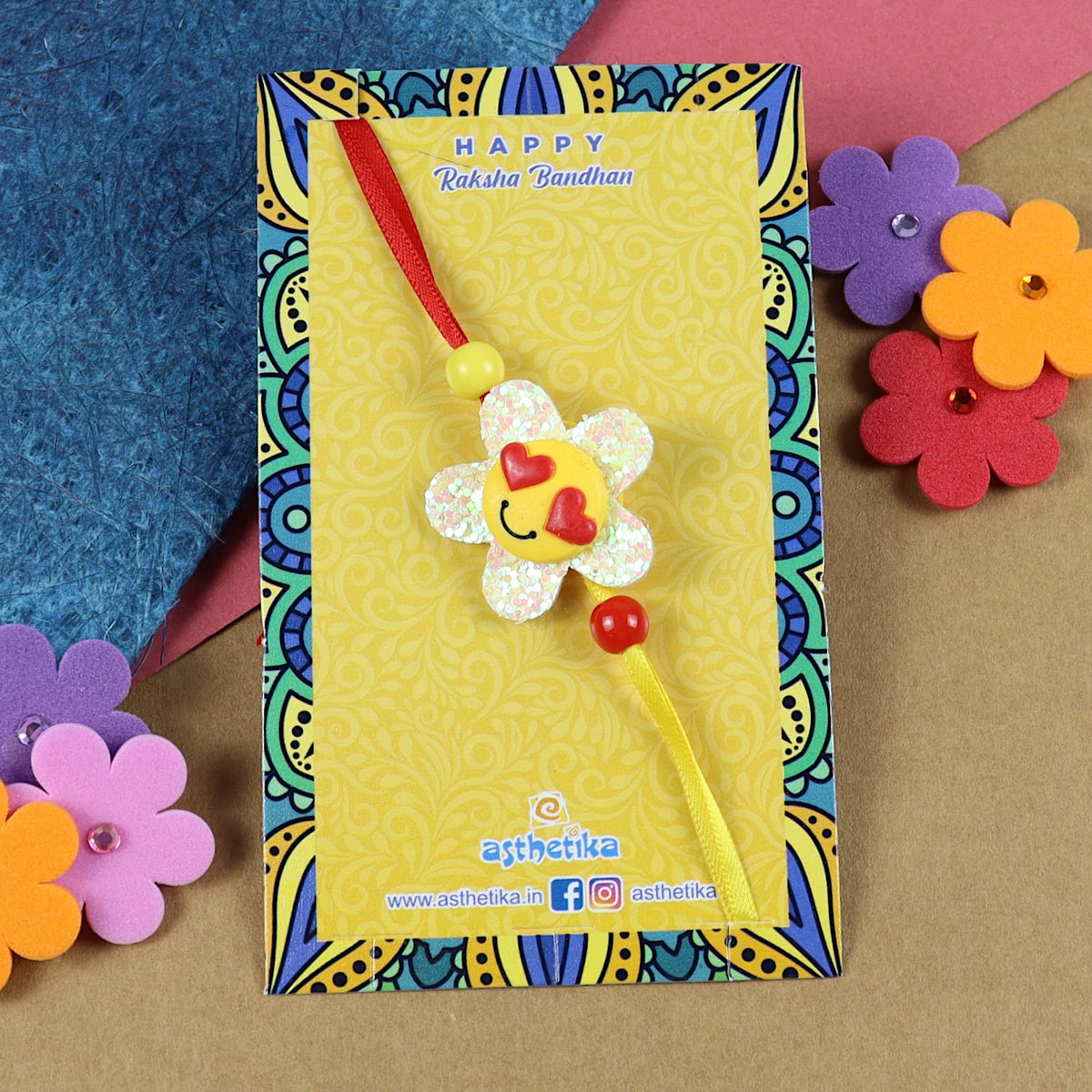 Smiley Hearts Kids Rakhi