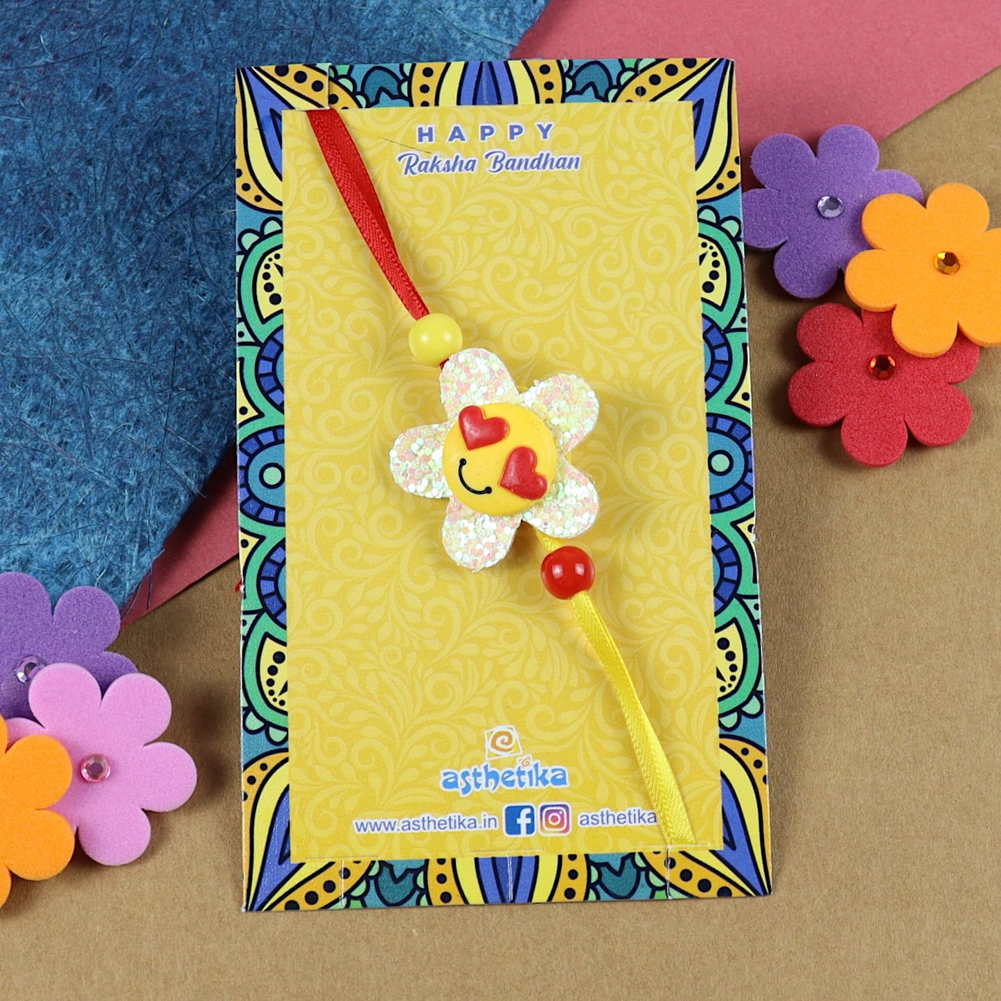 Smiley Hearts Kids Rakhi