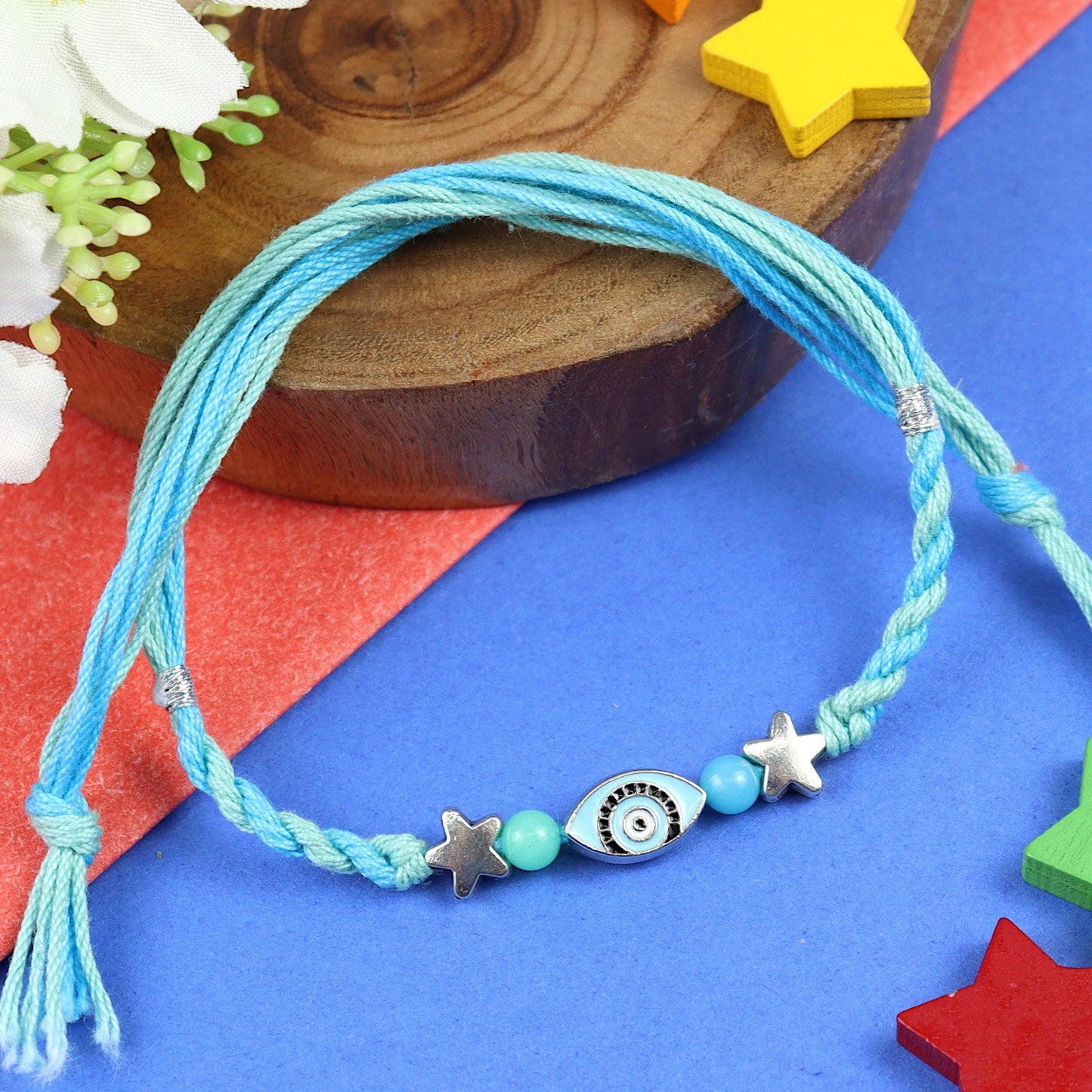 Evil Eye Star Weaved Rakhi