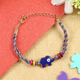 Elephant Evil Eye Weaved Thread Bracelet Rakhi