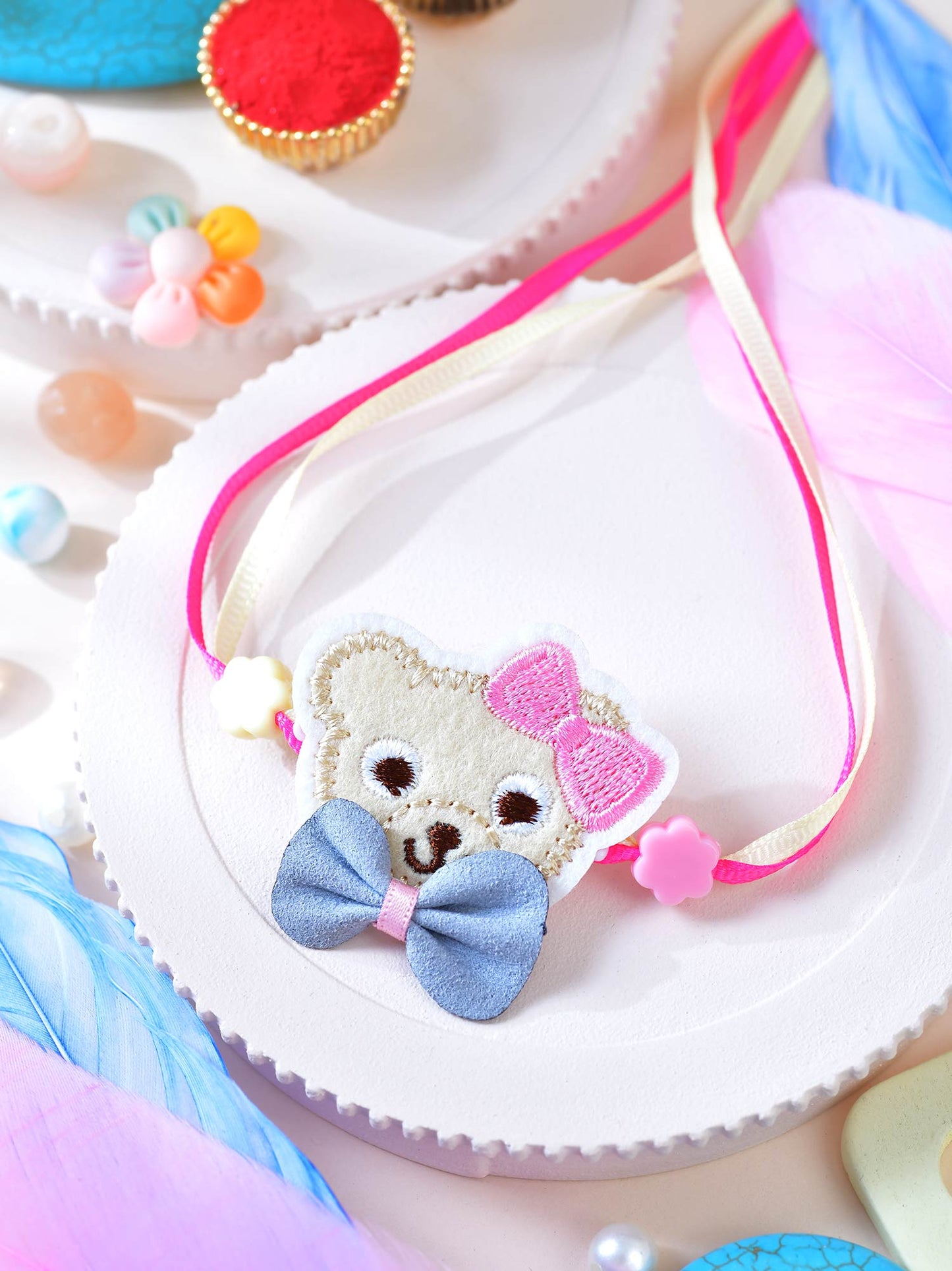 Soft Teddy With Bow Kids Rakhi