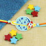Rocket On Space Embroidered Patch Rakhi