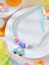 Cartoon pig and car metal charm kids Rakhi