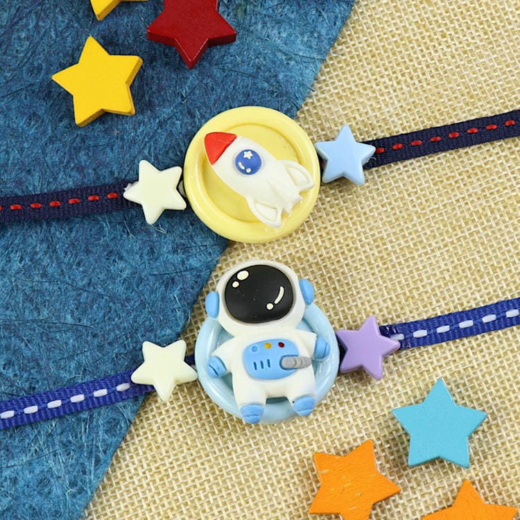 Set of 2 Astronaut Rocket Kids Rakhi
