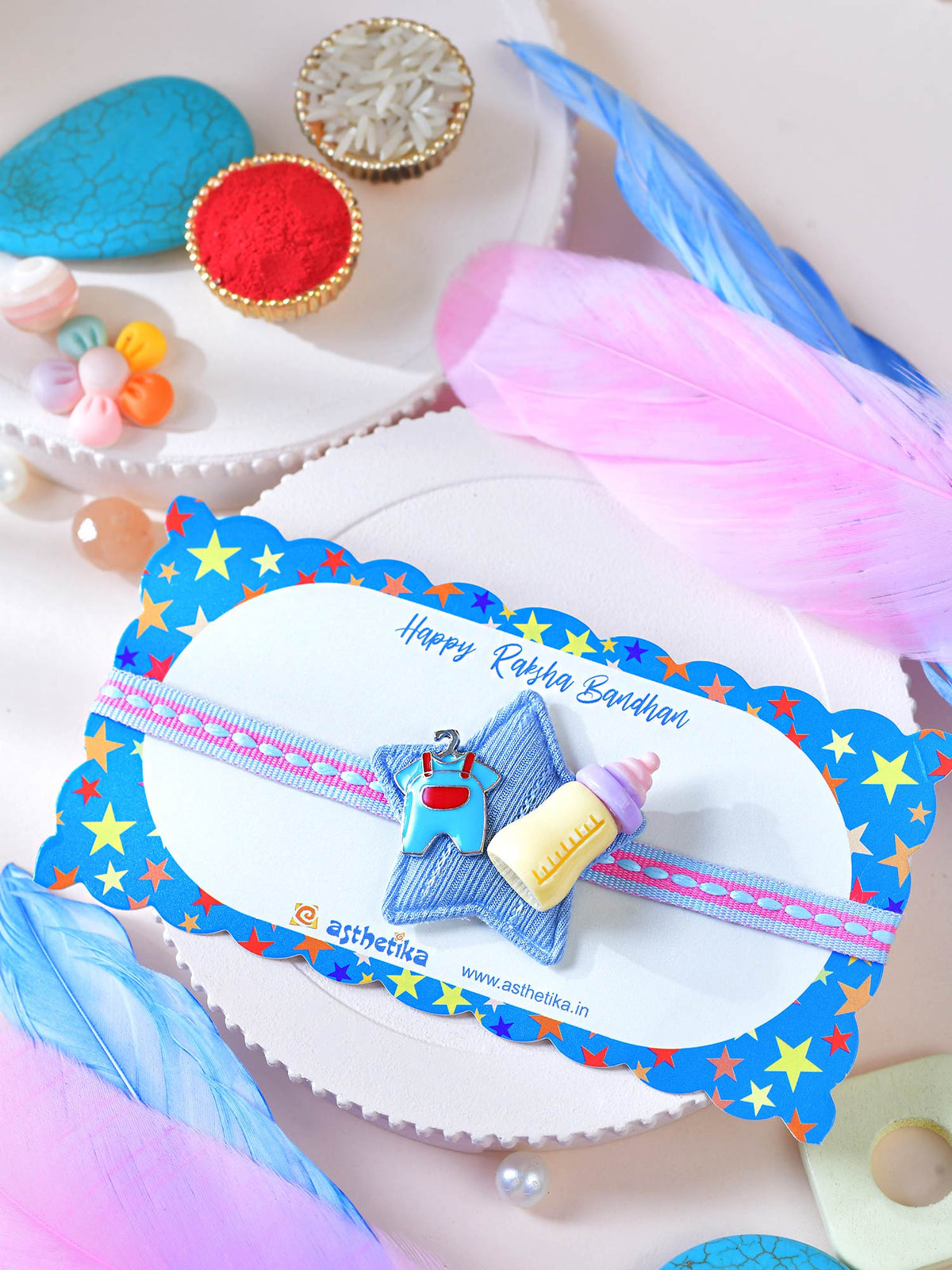 Asthetika baby bottle kids Rakhi in packaging