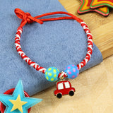 Red Car kids Rakhi, laid flat