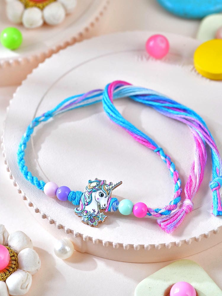 Unicorn metal charm kids Rakhi