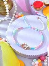 Unicorn motif kids bracelet Rakhi with adjustable drawstring