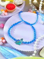 Dinosaur motif kids bracelet Rakhi with drawstring
