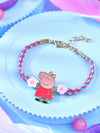 Cartoon pig metal charm kids bracelet Rakhi
