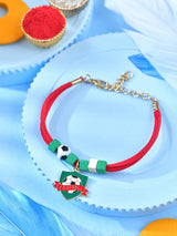 Football metal charm kids bracelet Rakhi