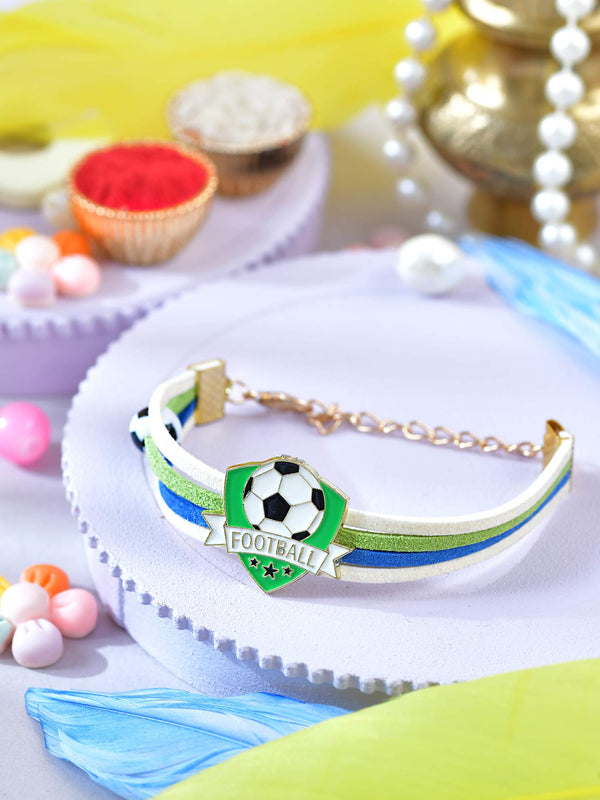 Football motif kids bracelet Rakhi adjustable