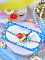 Asthetika cricket bat ball kids Rakhi in packaging