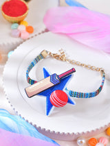 Cricket star motif kids bracelet Rakhi