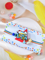 Asthetika badminton kids Rakhi in packaging
