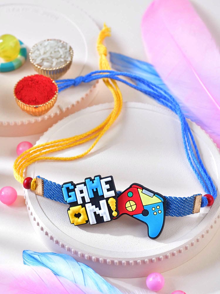 Game on rubber gaming motif kids Rakhi