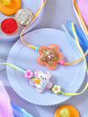 Teddy set of 2 resin kids Rakhis