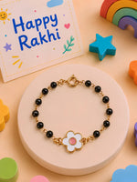 Floral Nazariya bracelet Rakhi for girls in plastic beads