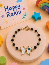 Butterfly evil eye Nazariya bracelet Rakhi with lobster clasp