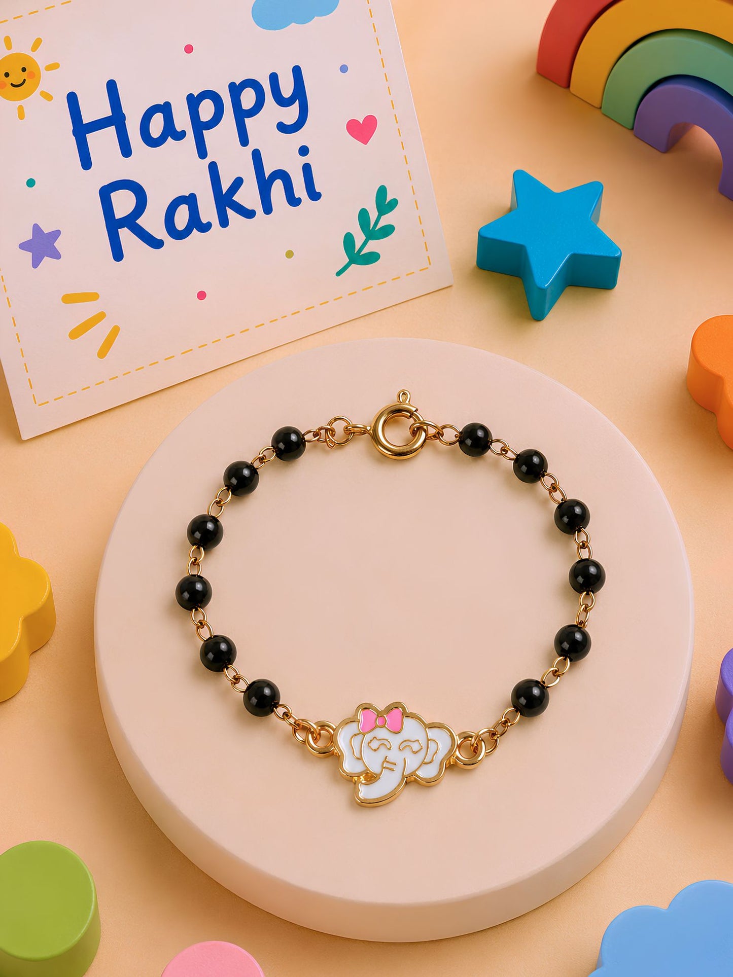 Elephant Nazariya bracelet Rakhi for girls with wraparound clasp