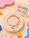 Unicorn star kids bracelet Rakhi in plastic beads and metal charms