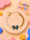 Butterfly charm bracelet Rakhi for girls adjustable