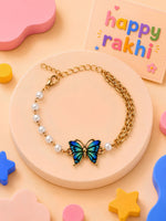 Butterfly charm bracelet Rakhi for girls adjustable