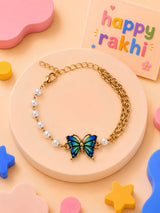 Butterfly charm bracelet Rakhi for girls adjustable