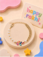 Evil eye floral bracelet Rakhi for girls adjustable evil eye clasp