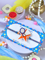 Asthetika badminton bracelet Rakhi in packaging
