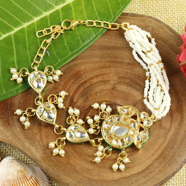 Kundan Stone Beaded Strands Bracelet