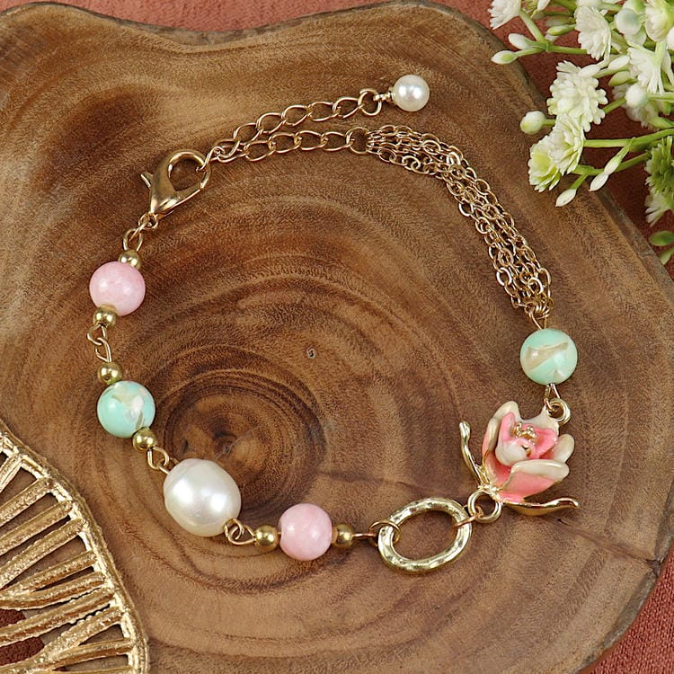 Heavy Metal Meena Rose bracelet, laid flat
