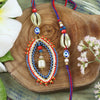 Beaded Pendant Evil Eye Bhaiya Bhabhi Rakhi Pair