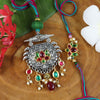Oxidized Pendant Kundan Bhaiya Bhabhi Rakhi Pair
